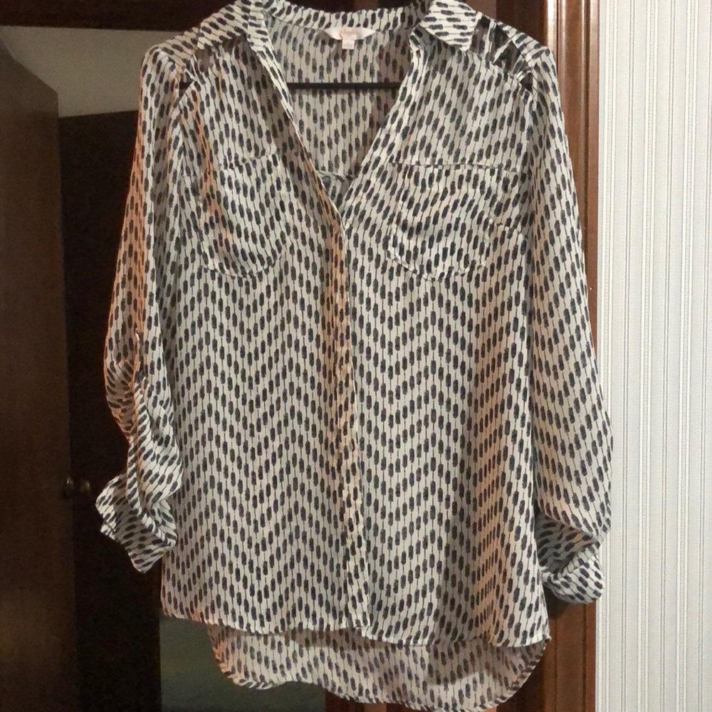 Black and white blouse